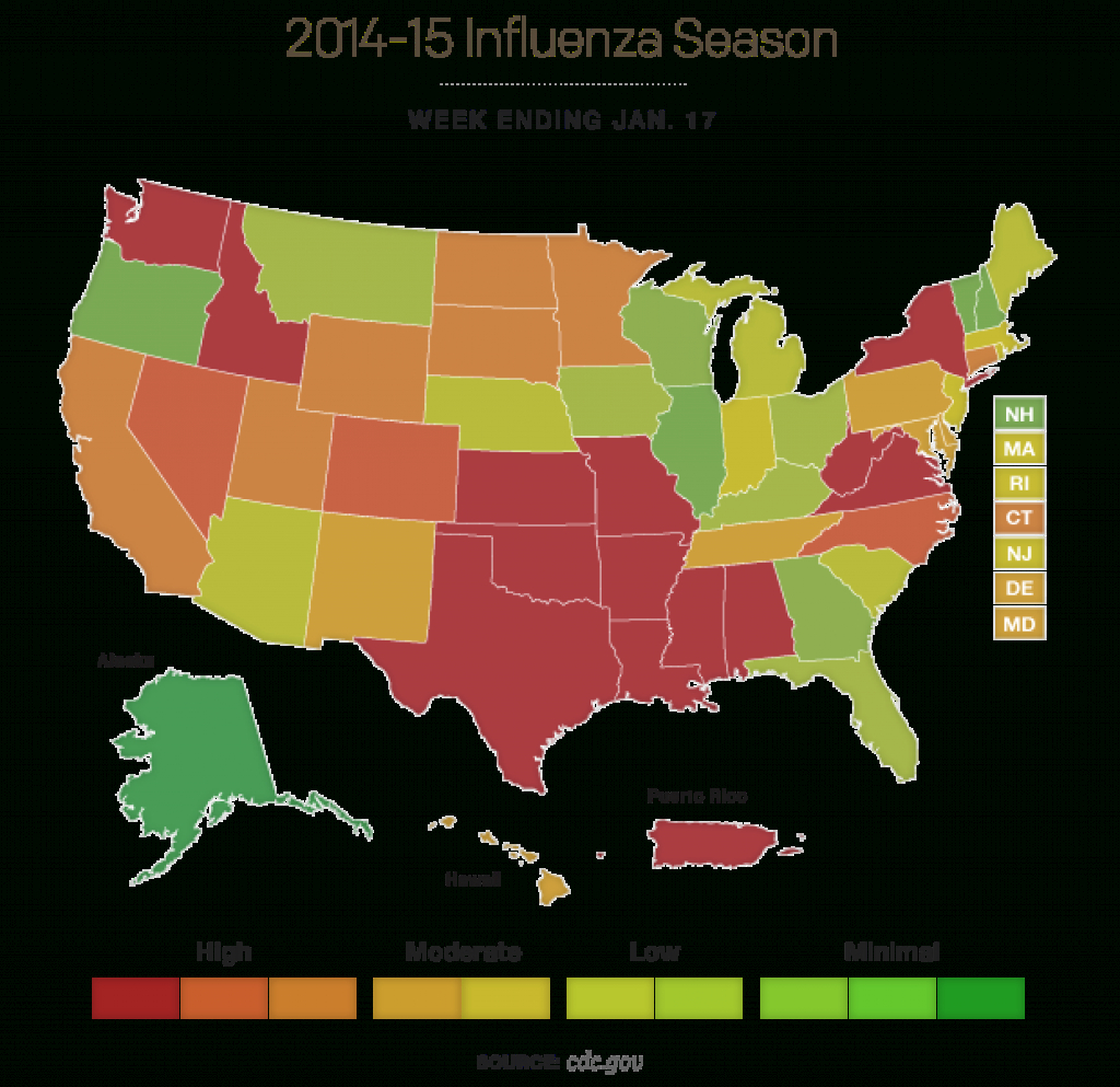 Flu Season Hits Some Big States Hard - Cbs News within Washington State Flu Map