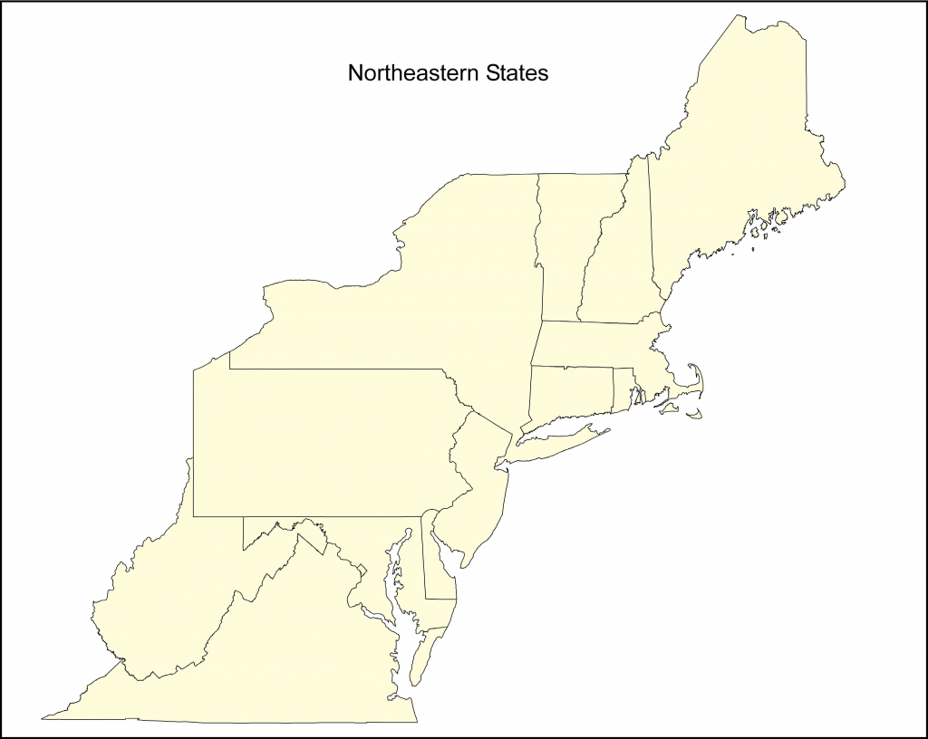 Free Blank Outline Map Of Us Blank Map Of Northeast Us Within in Outline Map Northeast States