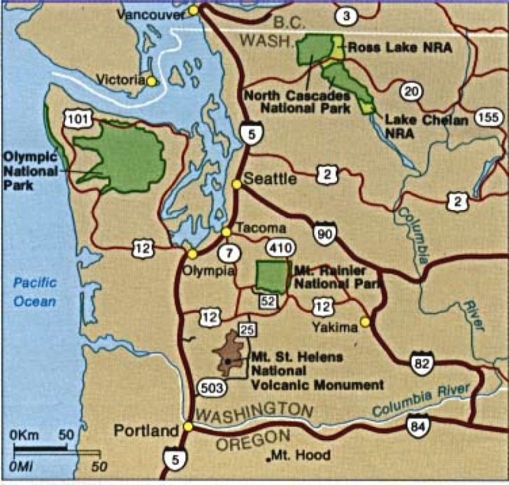 Washington State National Parks Map