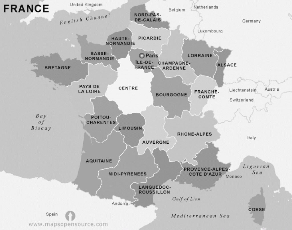Free France States Map Black And White | Black And White States Map with France States Map