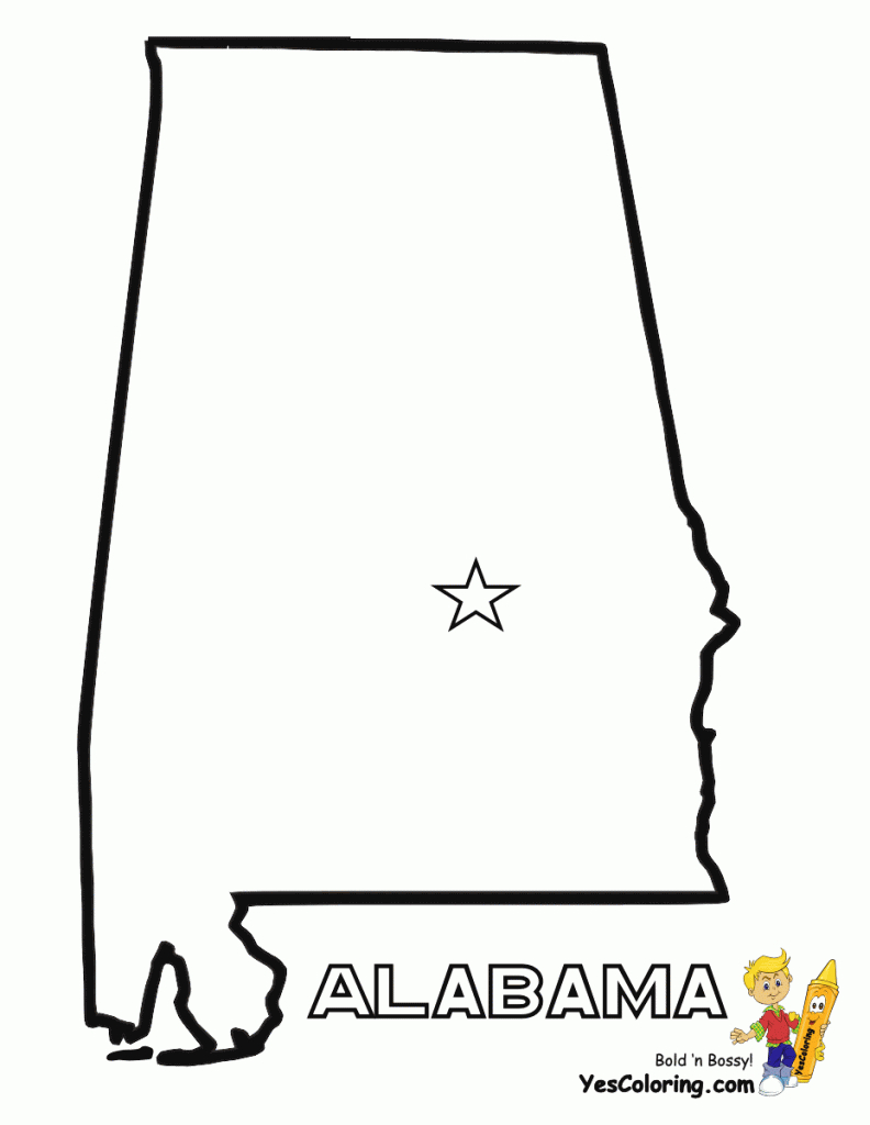 Free Map Of Each State | Alabama - Maryland | State Maps Coloring with Alabama State Map Printable