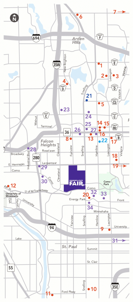 Free Park &amp;amp; Ride | Minnesota State Fair pertaining to Mn State Fair Map 2017
