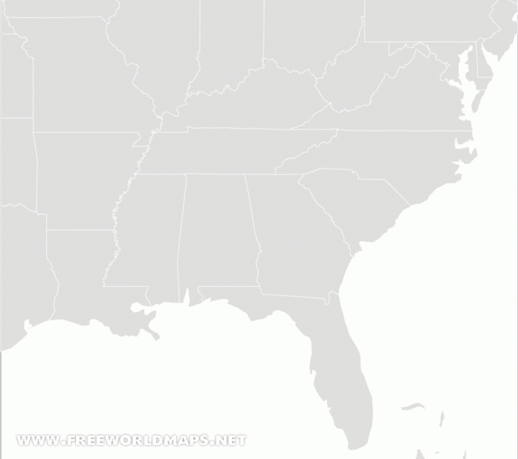 Free Printable Maps Of The Southeastern Us throughout Blank Map Of Southeast United States