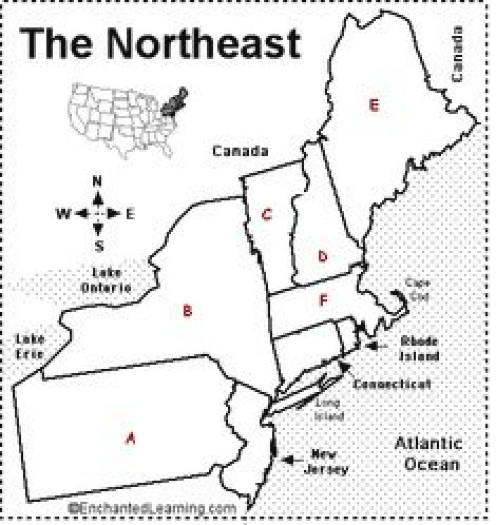 Free Us Northeast Region States &amp;amp; Capitals Maps | Worksheets throughout Northeast Region States And Capitals Map