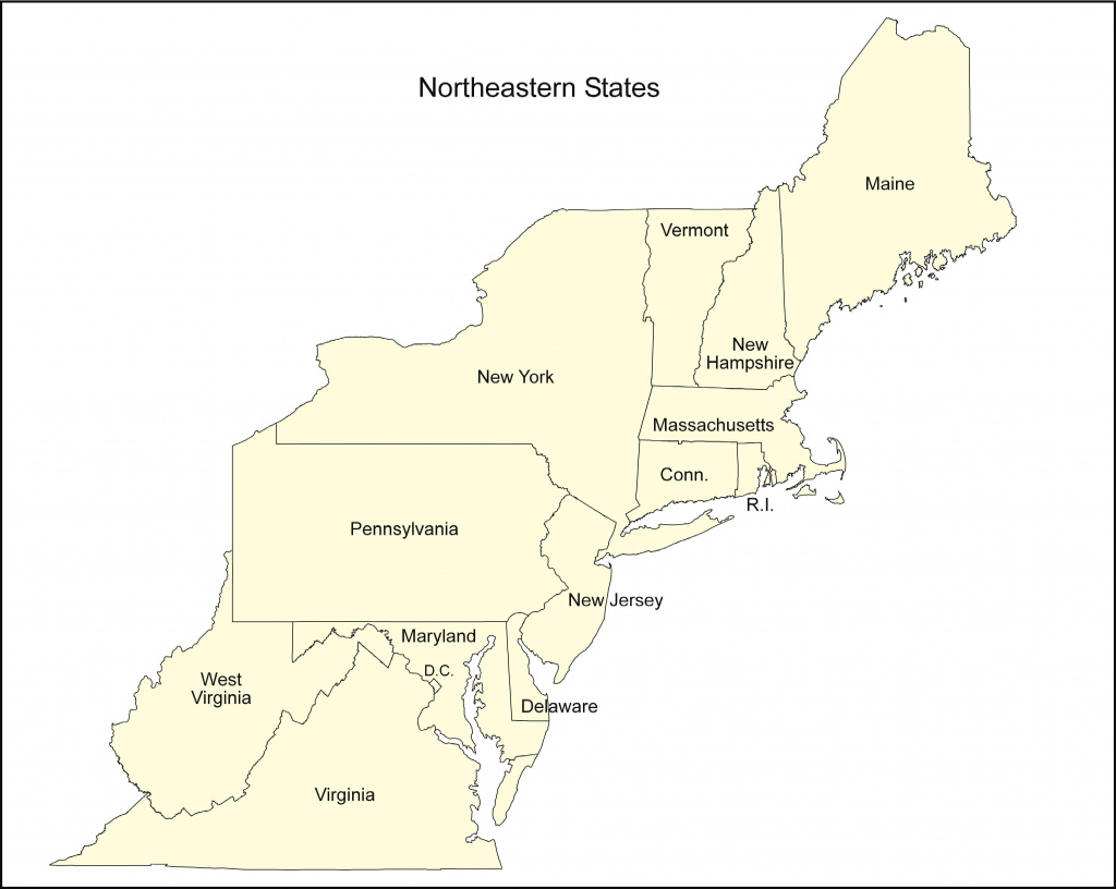 Printable Northeast States And Capitals Map