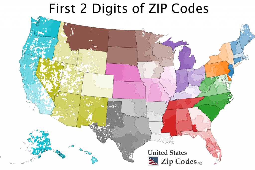 Usps Zip Code Map By State Printable Map 0512