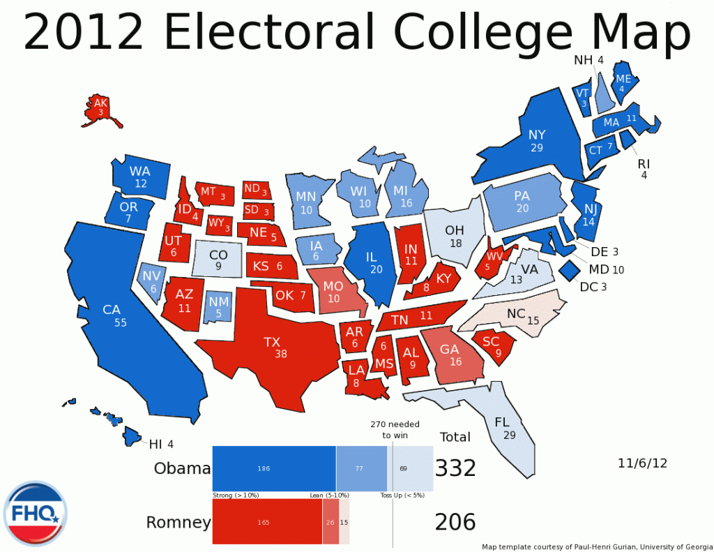 Frontloading Hq: 2012 Electoral College Wrap Up, Part 2 throughout Map Of States And Electoral Votes