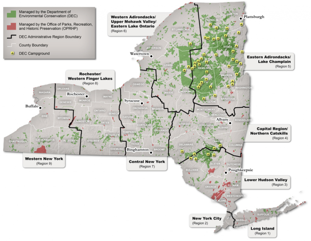Full List Of State Lands You Can Visit - Nys Dept. Of Environmental within New York State Parks Map