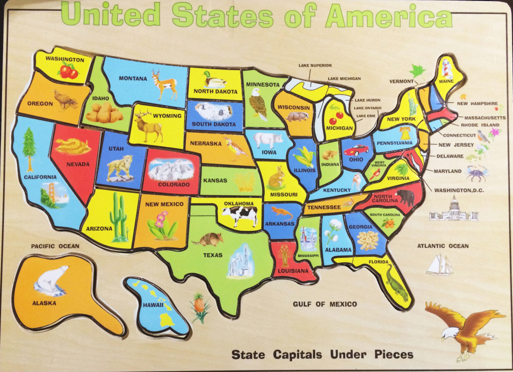 Fun Solving The United States Map Wood Puzzle | Melissa &amp;amp; Doug Usa intended for United States Features Map Puzzle