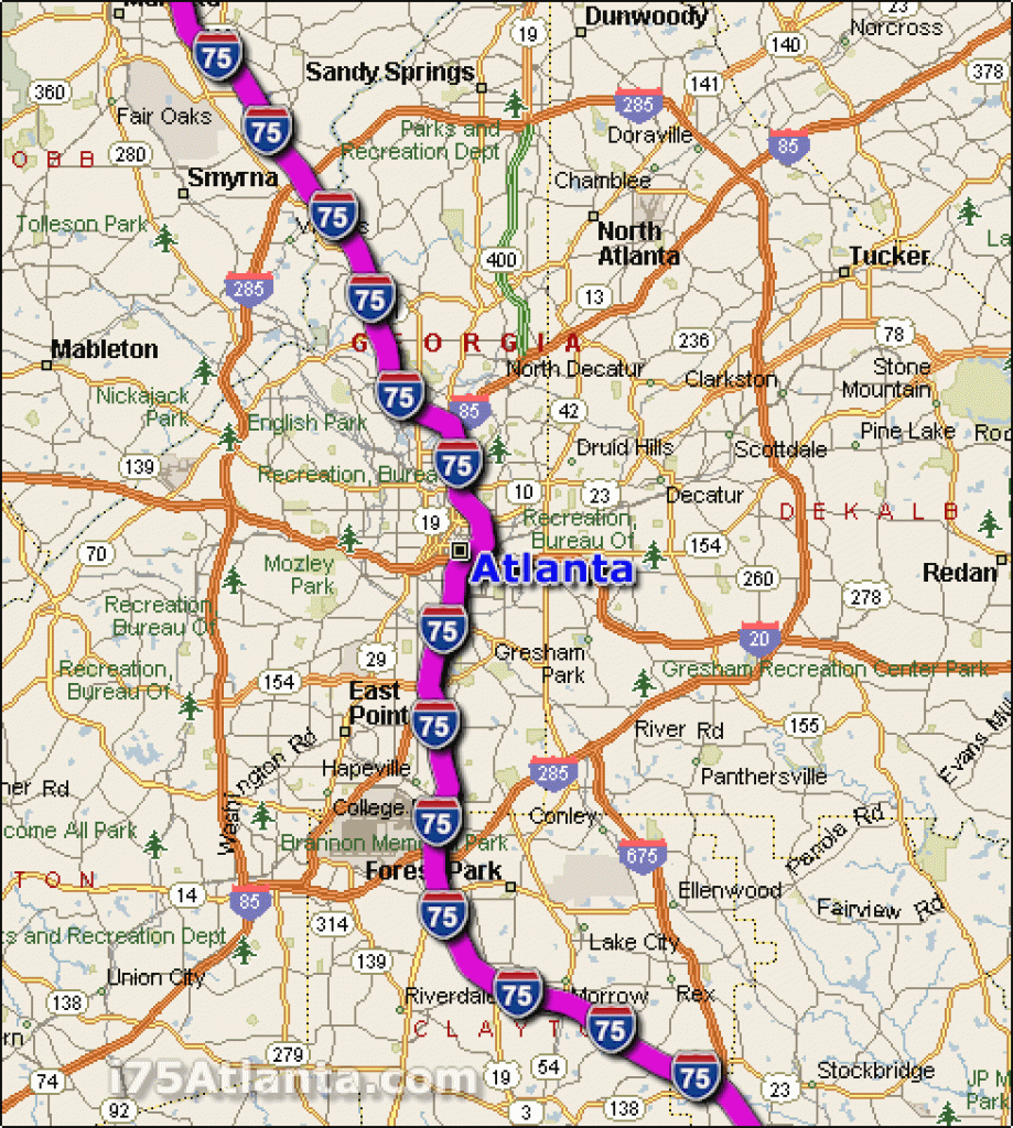 Ga Interstate Map And Travel Information | Download Free Ga within Georgia State Highway Map