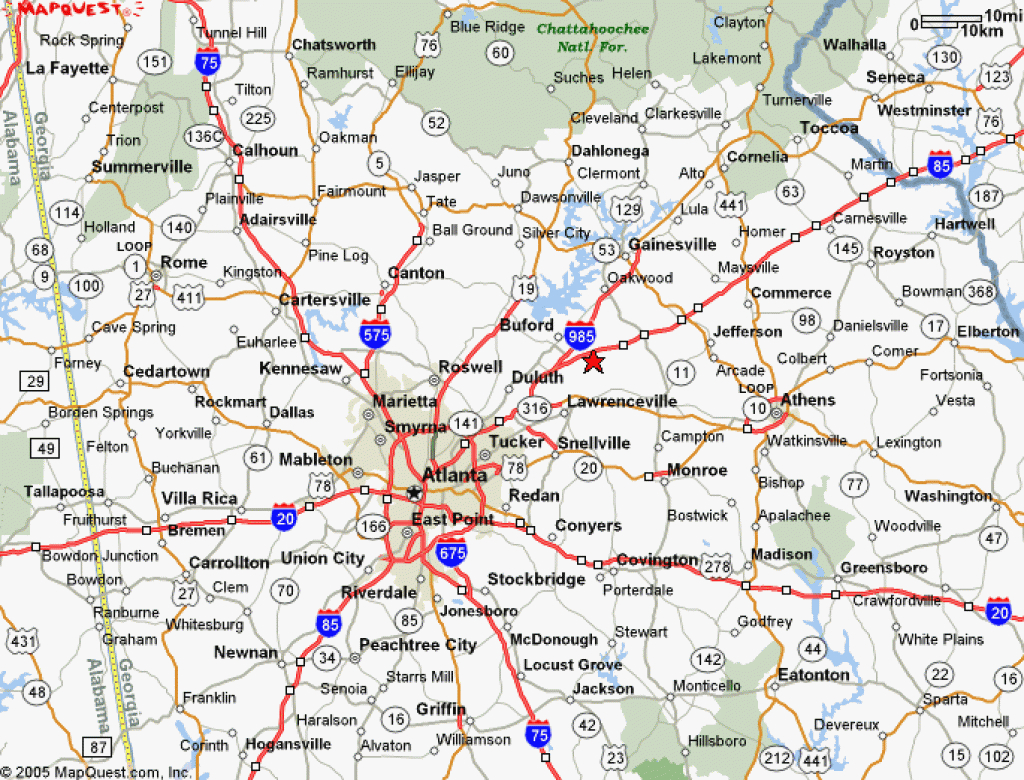 Ga Map With Roads And Travel Information | Download Free Ga Map With intended for Georgia State Highway Map