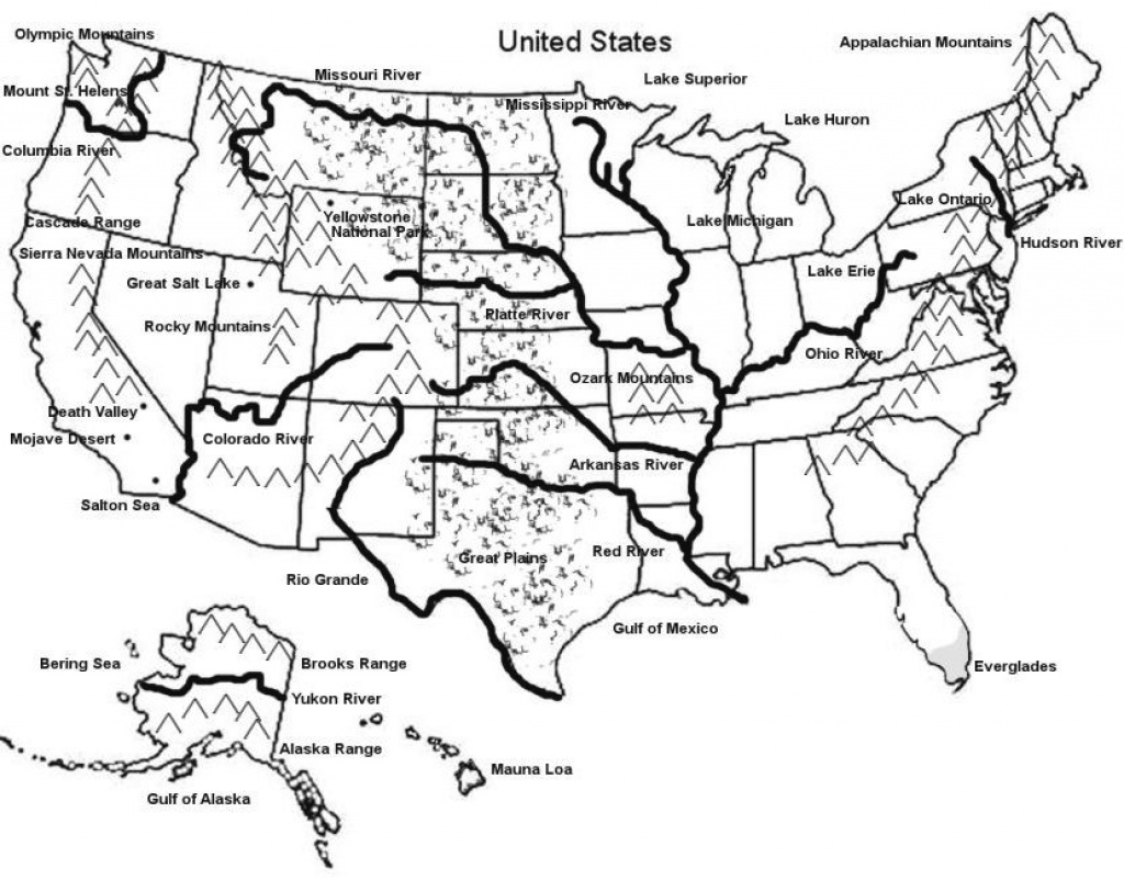 Games For Geography - Learn United States Features With Games intended for United States Map With Rivers And Lakes And Mountains