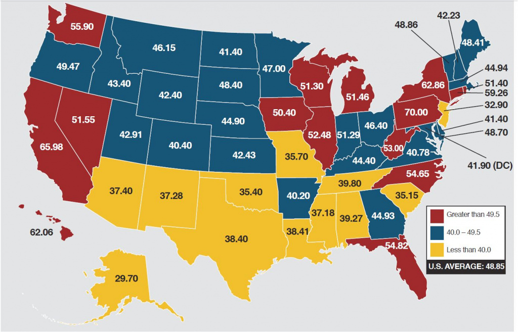 Gasoline Taxes And The Price At The Pump - Energy Factor inside Gas Prices Per State Map