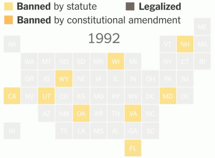 Gay Marriage By State Map 2014