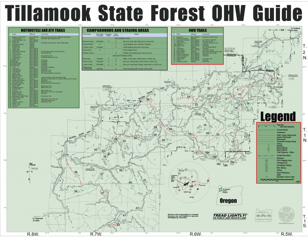 Gentry Off Road - Oregon - Tilamook State Forest - Browns Camp - with Tillamook State Forest Camping Map