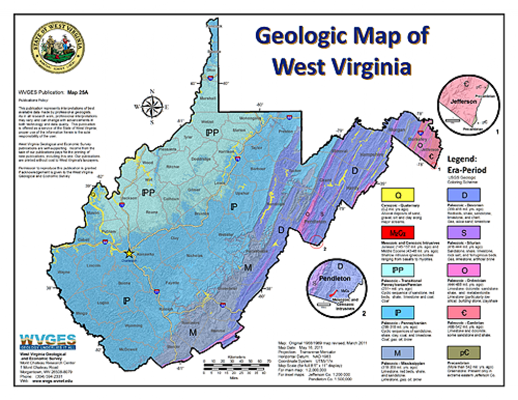 Geologic Maps Of West Virginia pertaining to West Virginia State Parks Map