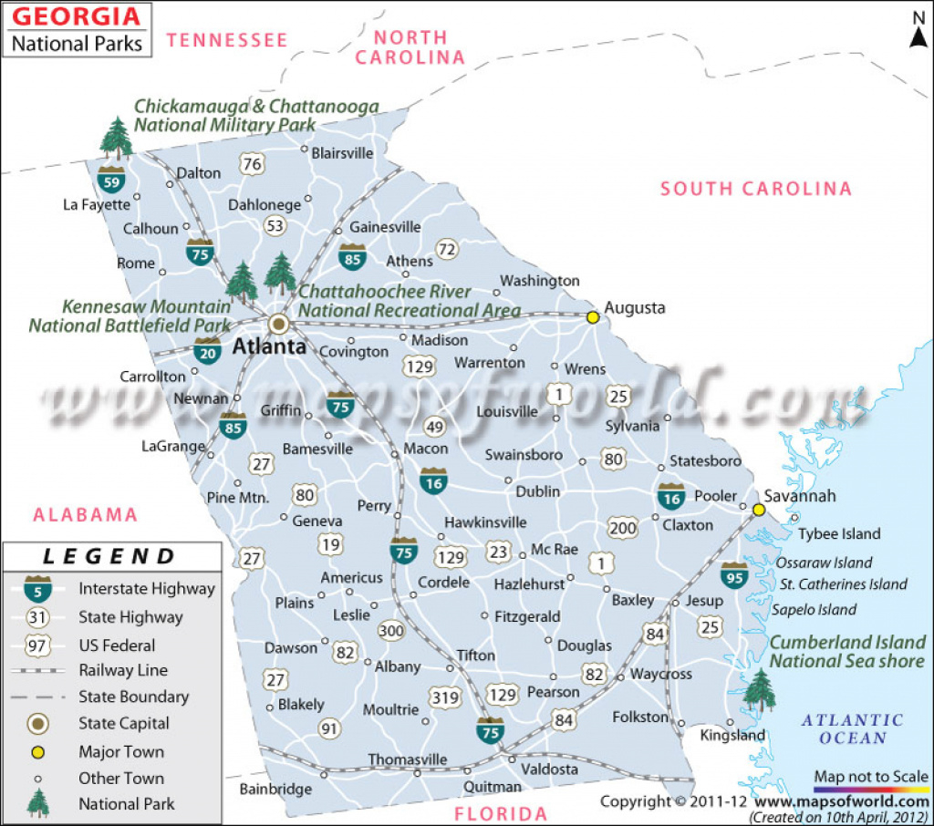 Georgia National Parks Map, List Of National Parks In Georgia pertaining to Georgia State Parks Map