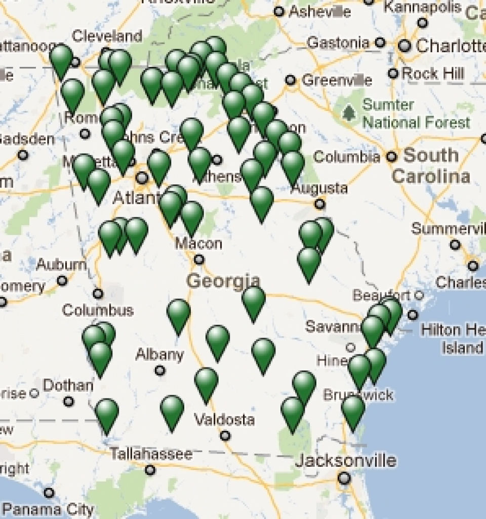 Georgia pertaining to South Carolina State Parks Map