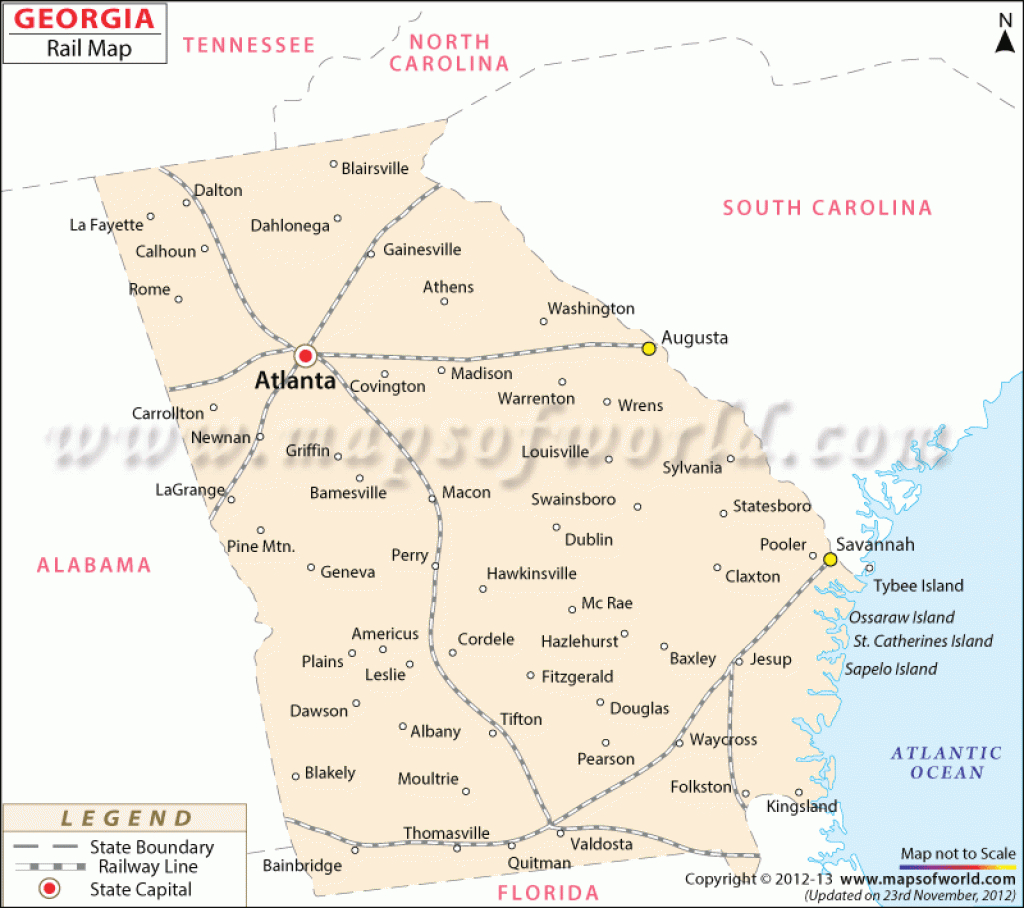 Georgia Railroad Map, Usa regarding Alabama State Railroad Map
