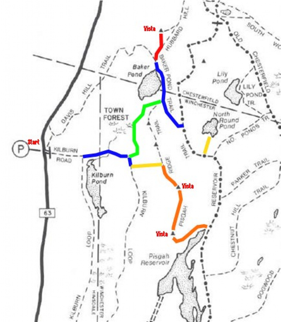 Gone Hikin&amp;#039;: Pisgah State Park, Nh throughout Cheesequake State Park Trail Map
