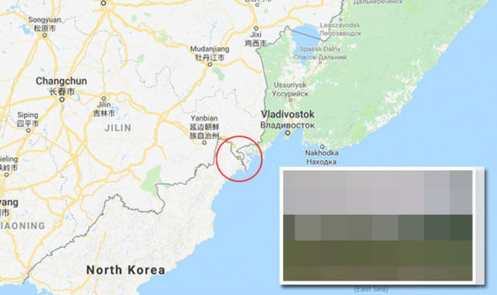 Google Maps Reveals Secret North Korea From Russia Road Along Border with Google Maps With State Borders