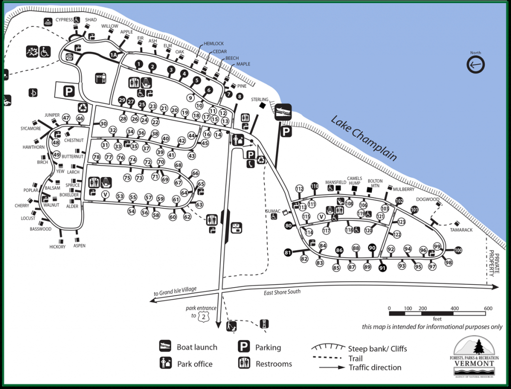 Grand Isle State Park On Lake Champlain | Vermont Fish &amp;amp; Wildlife with regard to Vt State Park Map
