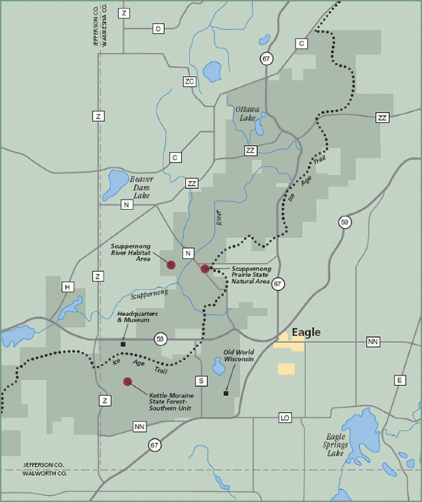 Great Wisconsin Birding &amp;amp; Nature Trail inside Kettle Moraine State Park Map