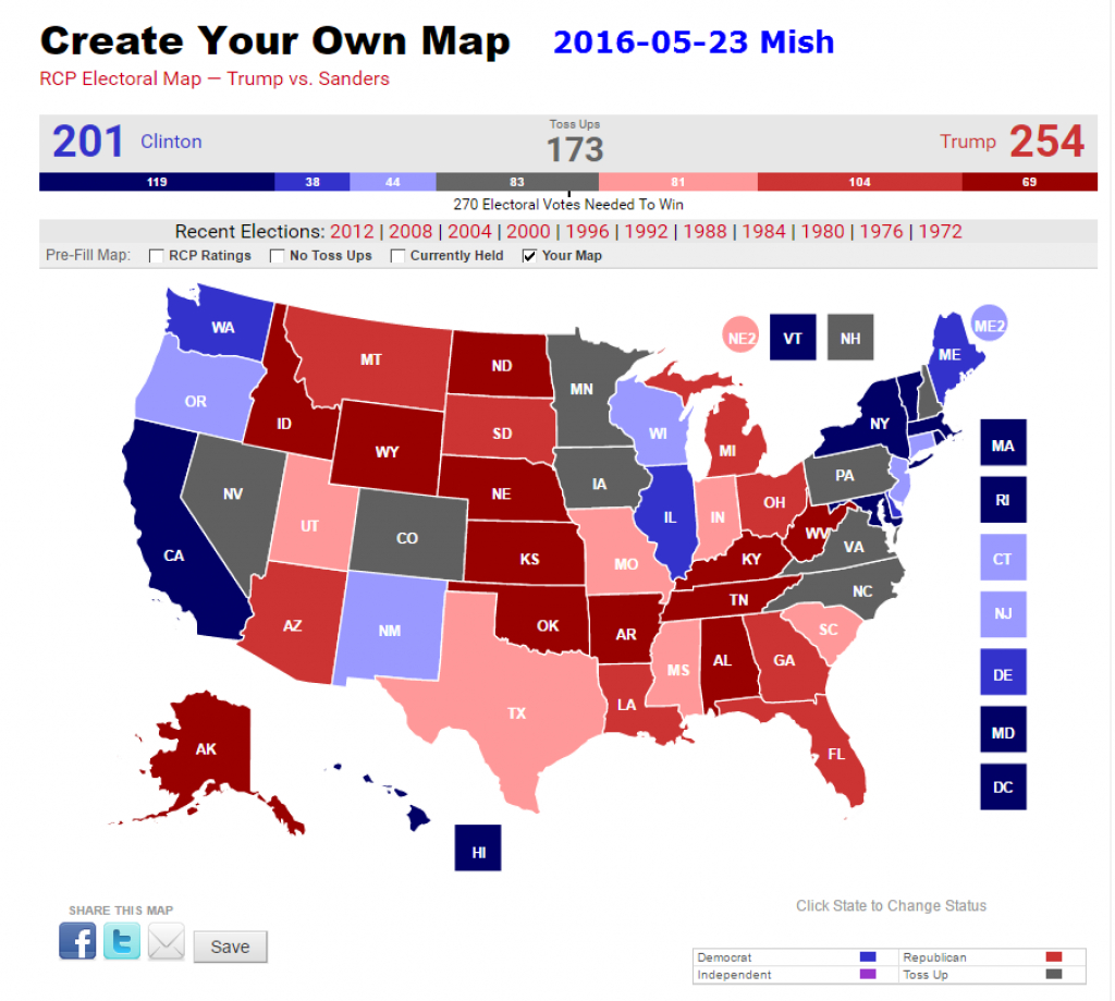 Grim Election Map For Trump? Fox Analyst Vs. Rcp Vs. Mish throughout States Hillary Won Map