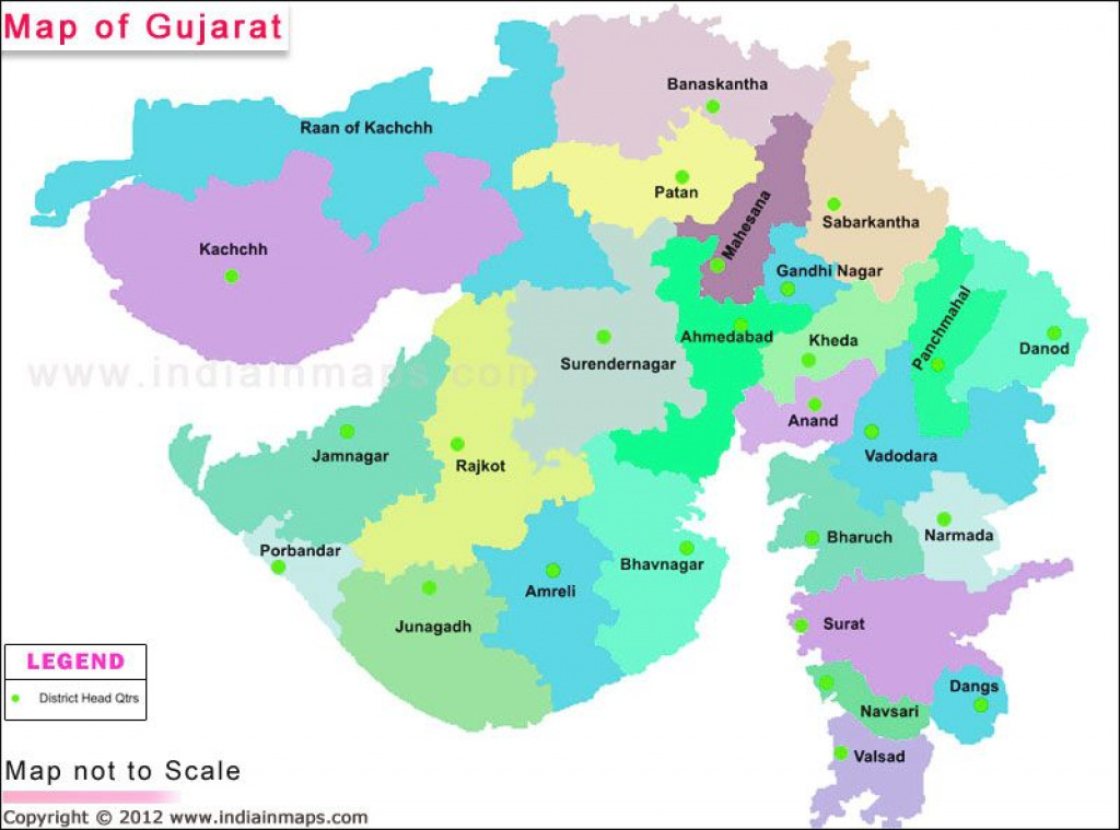 Gujarat District Map. Political Map Of Gujarat, India. Find District in Map Of Gujarat State District Wise