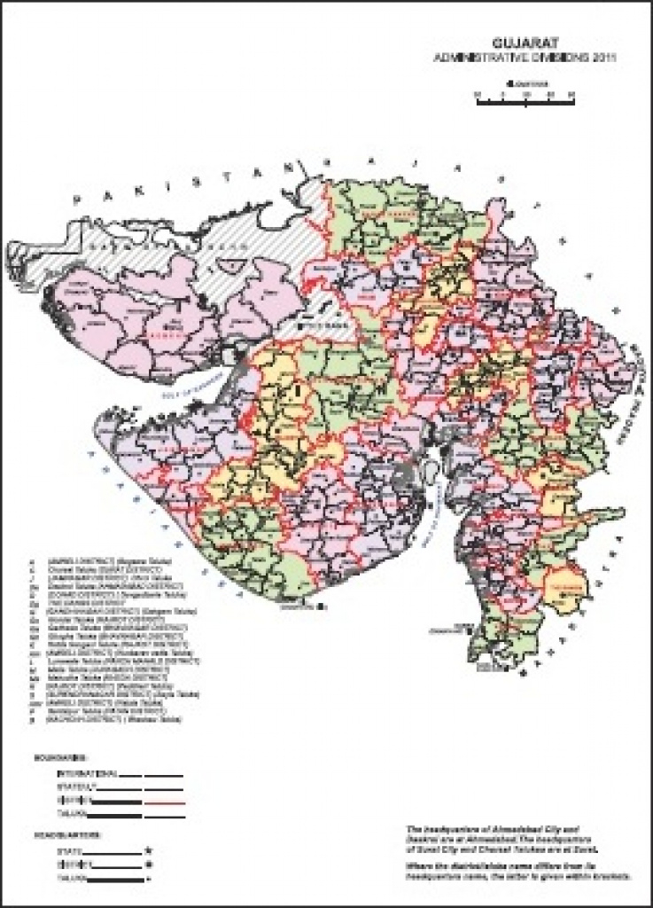 Gujarat Taluka Map, Gujarat District Map, Census 2011 @vlist.in within Map Of Gujarat State District Wise