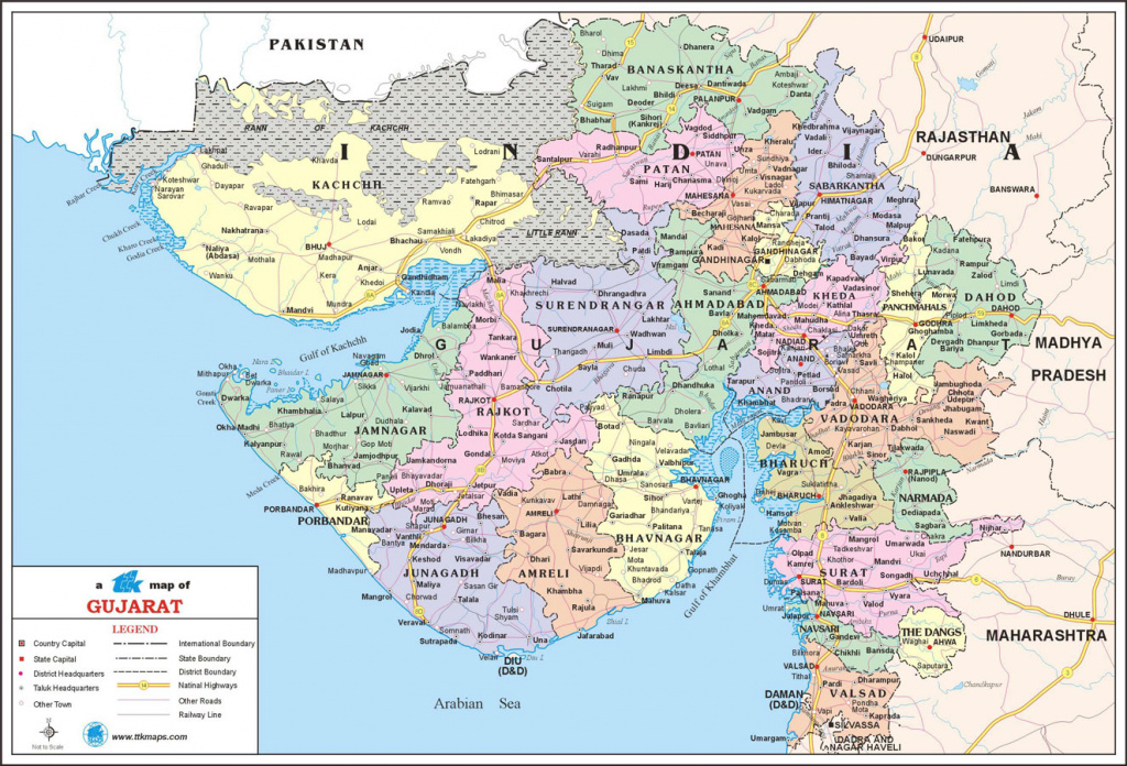 Gujarat Travel Map, Gujarat State Map With Districts, Cities, Towns with regard to Map Of Gujarat State District Wise