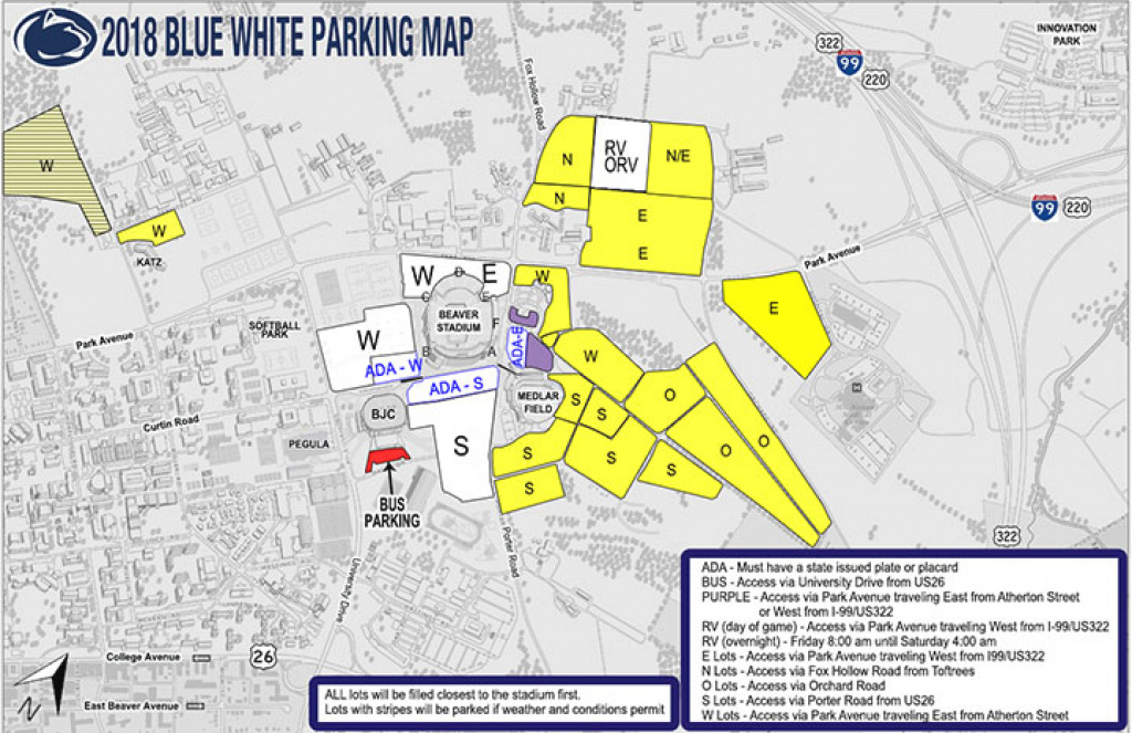 Heading To Penn State&amp;#039;s Blue-White Game On Saturday? Here&amp;#039;s What You with Penn State Football Parking Map