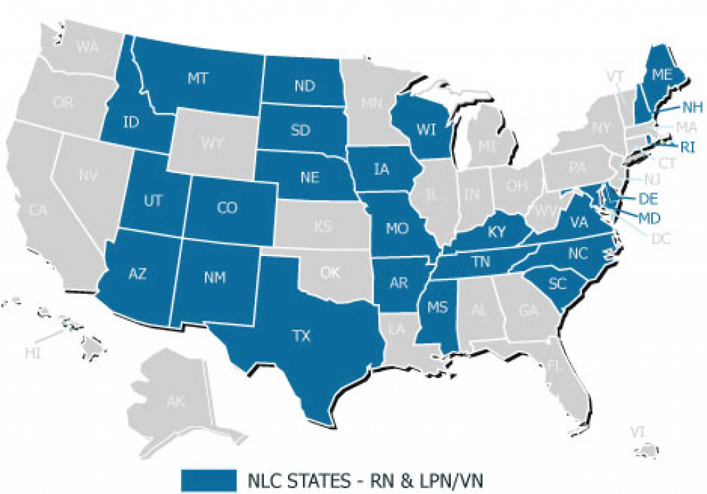 Health Specialists, Inc. | Compact-Nursing-States-Mapcompact-Nursing pertaining to Nursing Compact States Map