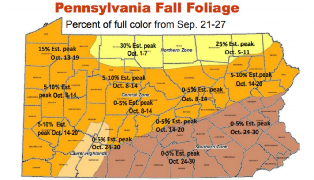 Here&amp;#039;s A Map Of When Pennsylvania&amp;#039;s Leaves Will Reach Peak Color with regard to New York State Foliage Map