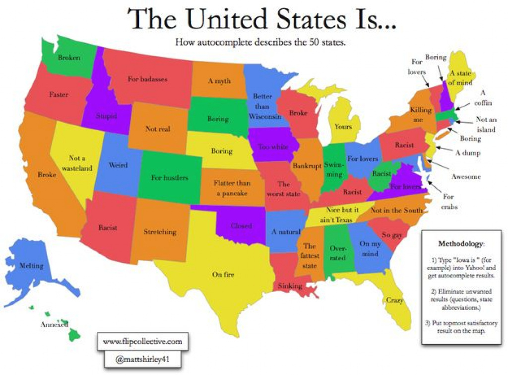 Here&amp;#039;s How Google Auto-Complete Describes All 50 States: | Random in Map Of All 50 States