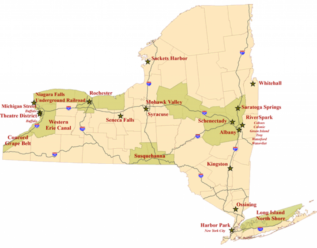 Heritage Areas - Nys Parks, Recreation &amp;amp; Historic Preservation with regard to New York State Map Pdf