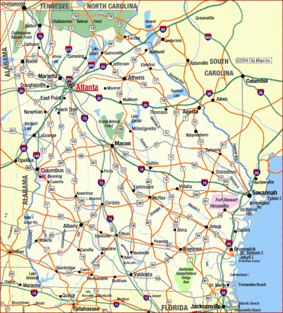 Highway Map Of Georgia Aaccessmaps Com Awesome Design 14065 pertaining to Georgia State Highway Map