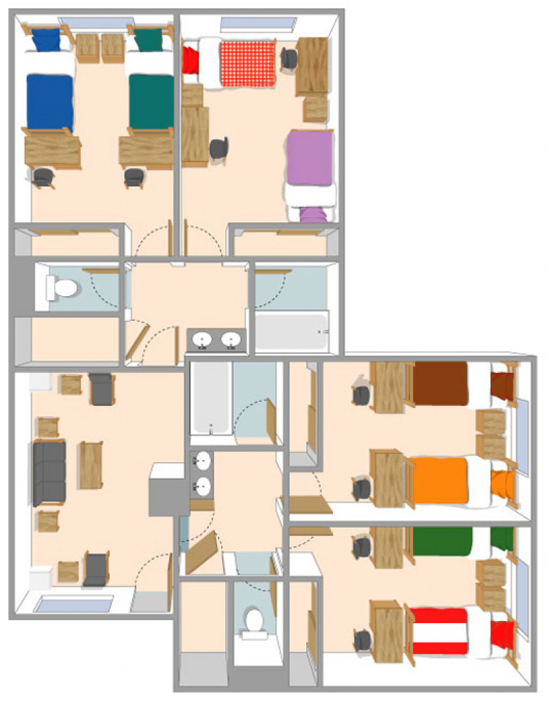 Housing Services | Zinfandel Village Furnishings &amp;amp; Dimensions throughout Sonoma State University Housing Map