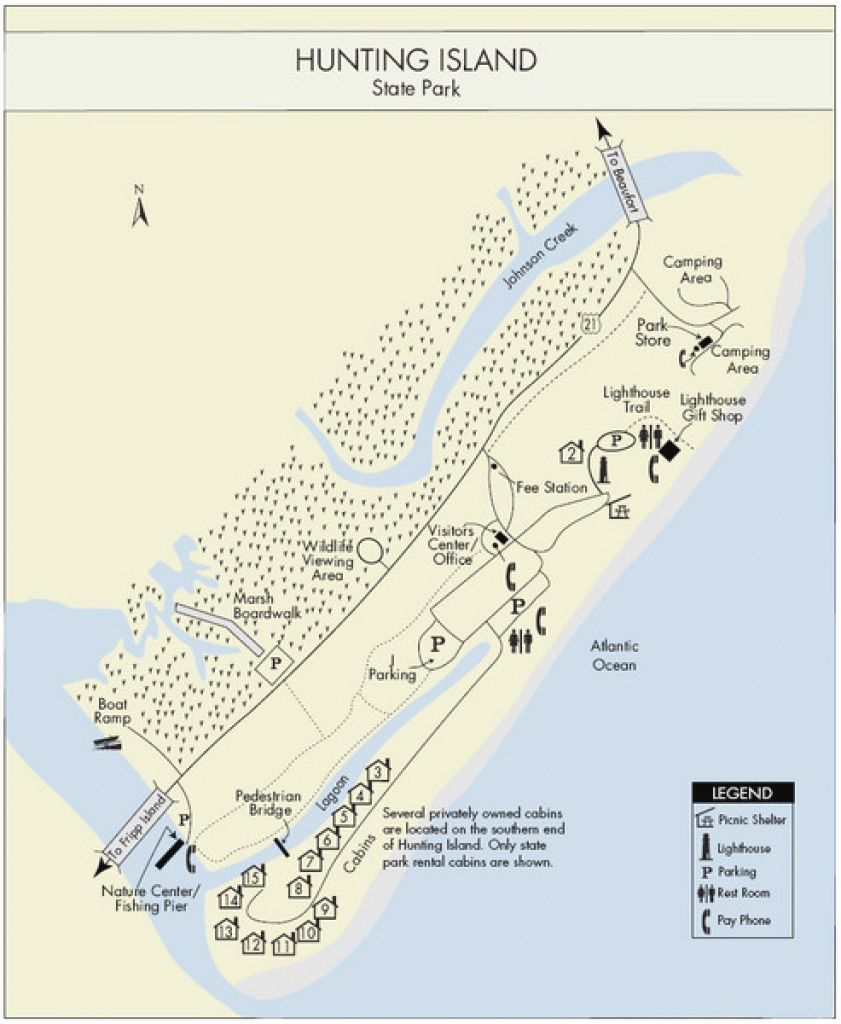 Hunting Island State Park Map • Mappery inside Skidaway Island State Park Trail Map
