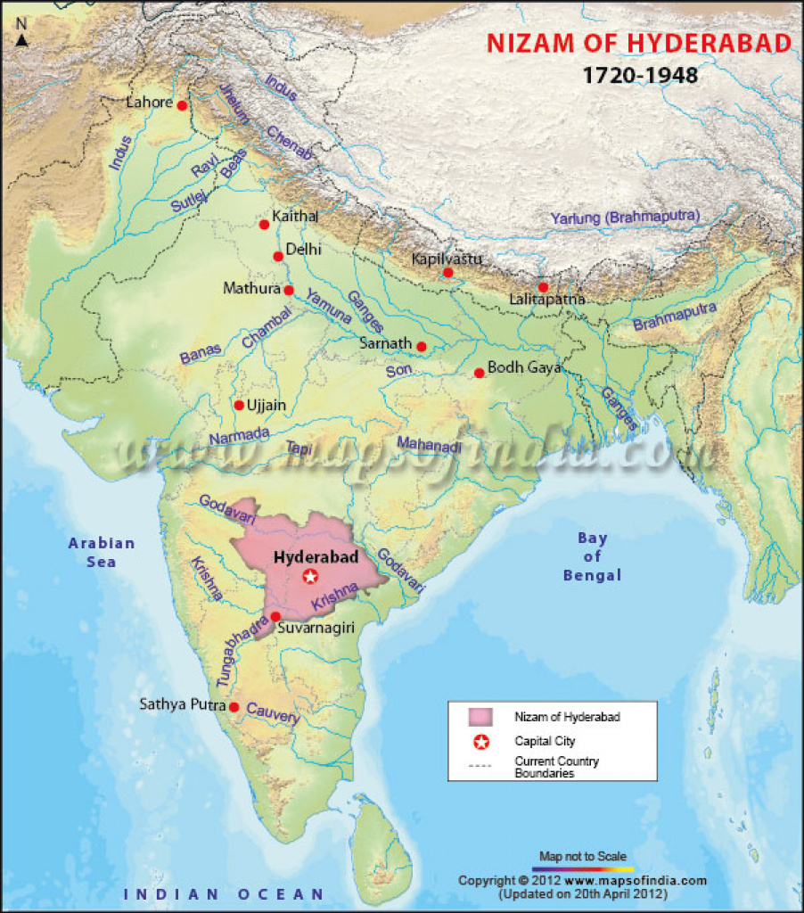 Hyderabad Nizam, Nizam Of Hyderabad Map with regard to Map Of Nizam State