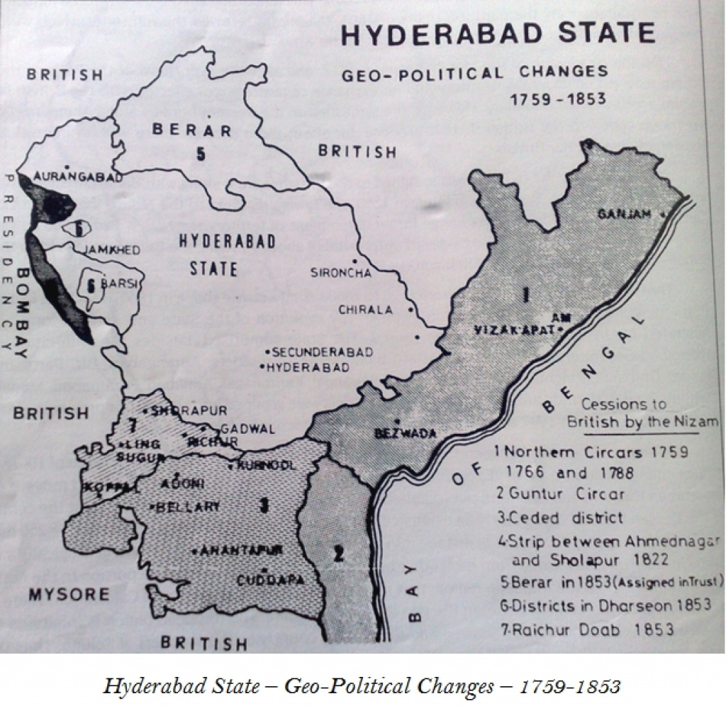 Hyderabad Nizam&amp;#039;s State in Map Of Nizam State