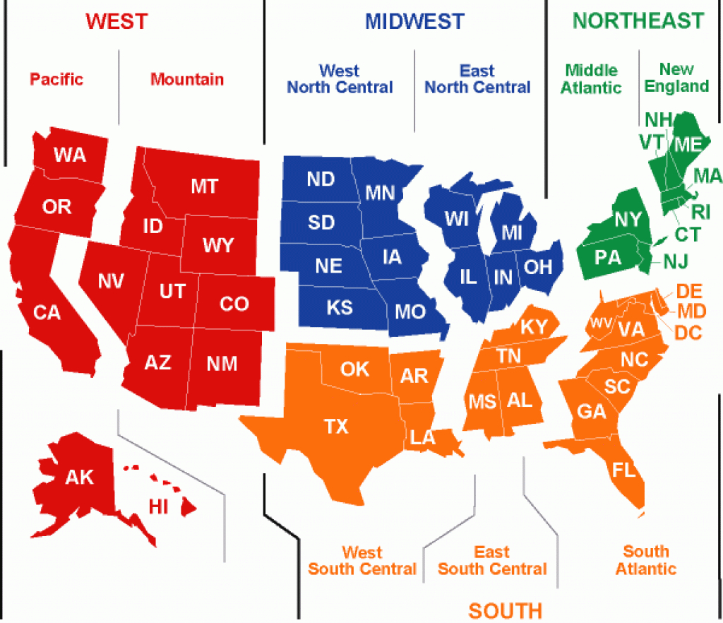 I Like This Version Of A U.s. Regions Map - Divided Into 4 Overall in United States Map Divided Into 5 Regions