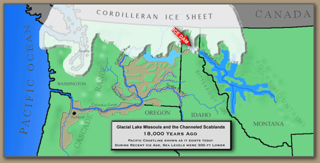 Ice Age Floods-Discover Glacial Lake Missoula And Lake Bonneville within Washington State Flood Map