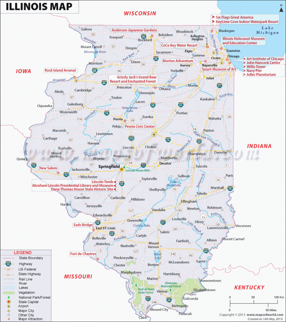Illinois Map, Map Of Illinois, Il Map for Illinois State Parks Map