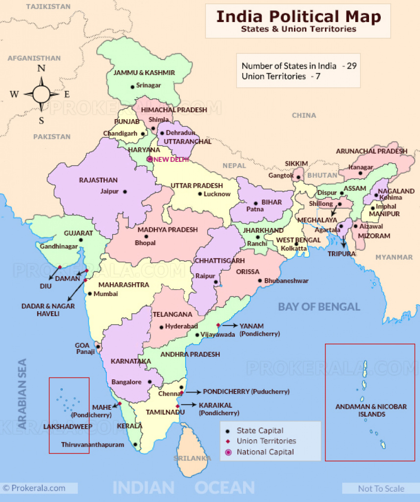 India Map With States And Capitals Printable Map