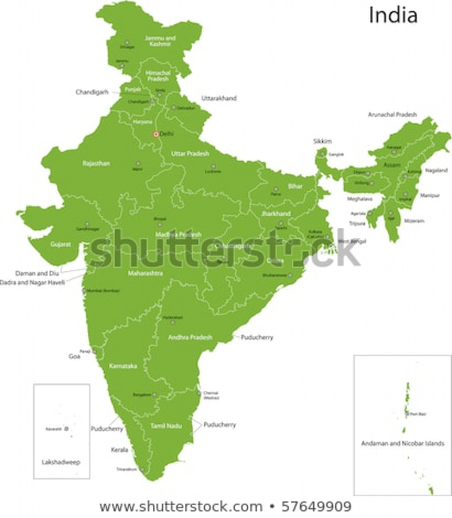 India Map States Capital Cities Stock Illustration 57649909 intended for Capitals Of Indian States Map