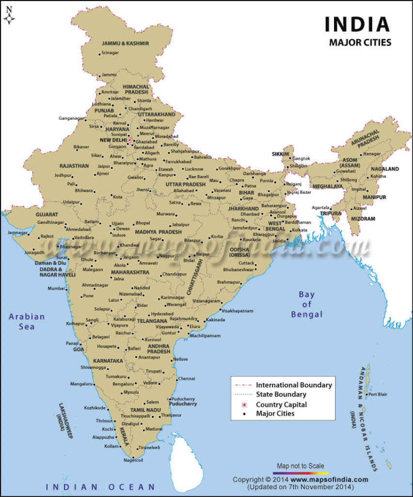 India Map With Cities for Map Of India With States And Cities Pdf