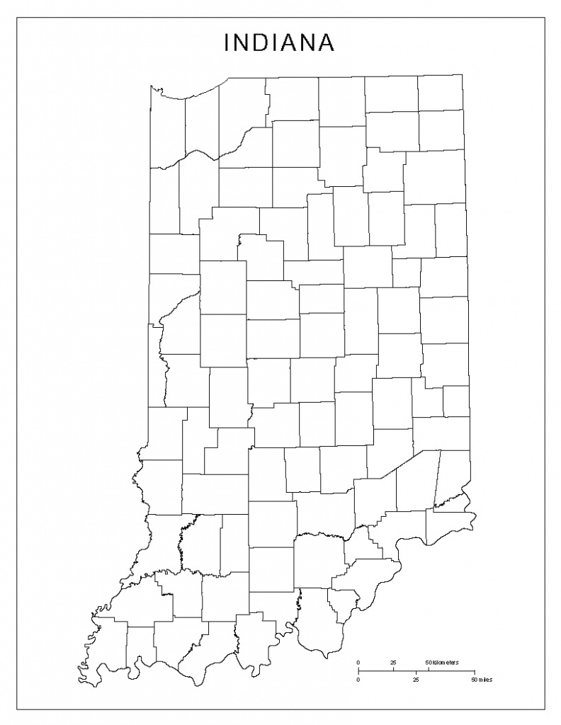 Indiana Blank Map intended for Indiana State Map Printable