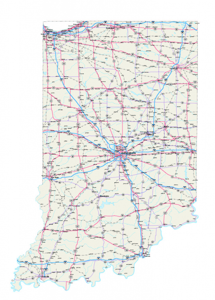 Indiana Maps - Indiana Map - Indiana Road Map - Indiana State Map throughout Indiana State Map Printable