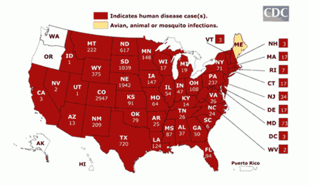 Insect-Borne Disease for Mosquito Population By State Map